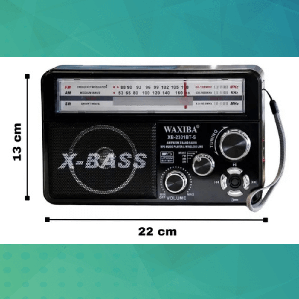 Radio Portátil Carga Solar Waxiba