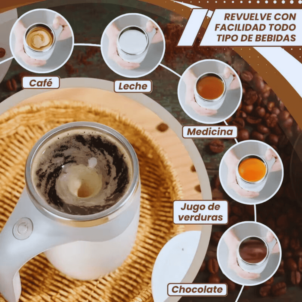TAZA BATIDORA AUTOMATICA COLOR CAFE