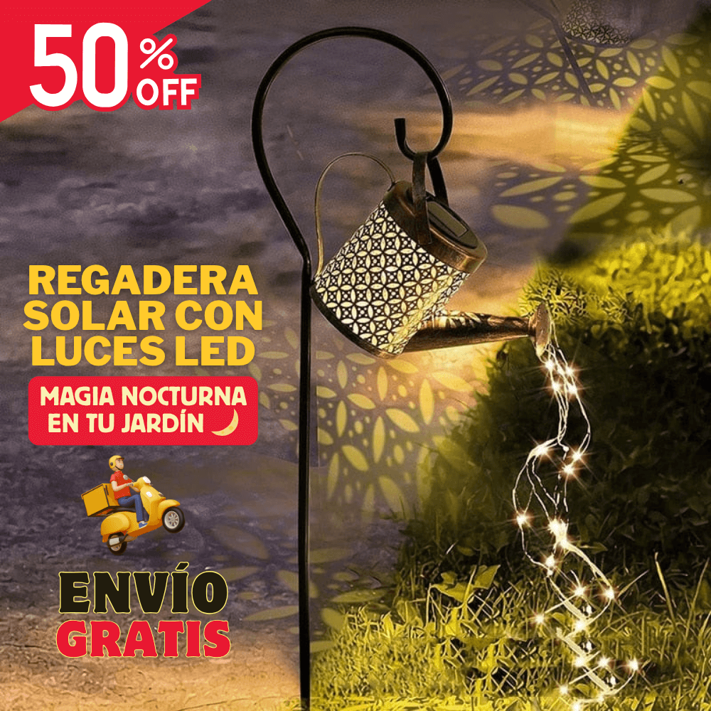 Regadera Solar con Luces LED