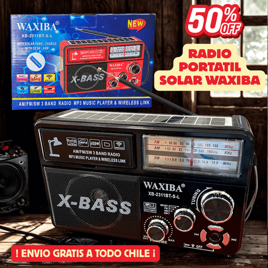 Radio Portátil Carga Solar Waxiba